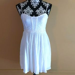 EUC Ladies City Triangles White Lace Spaghetti Strap Mini Sundress (Line…